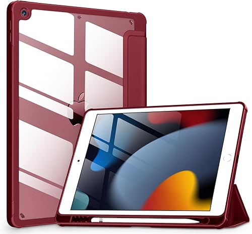 Miniatura 30 de VIKESI - Funda para iPad de 9ª / 8ª / 7ª generación de 10.2 pulgadas (lanzada en 2021/2020/2019), parte trasera transparente, cubierta de marco