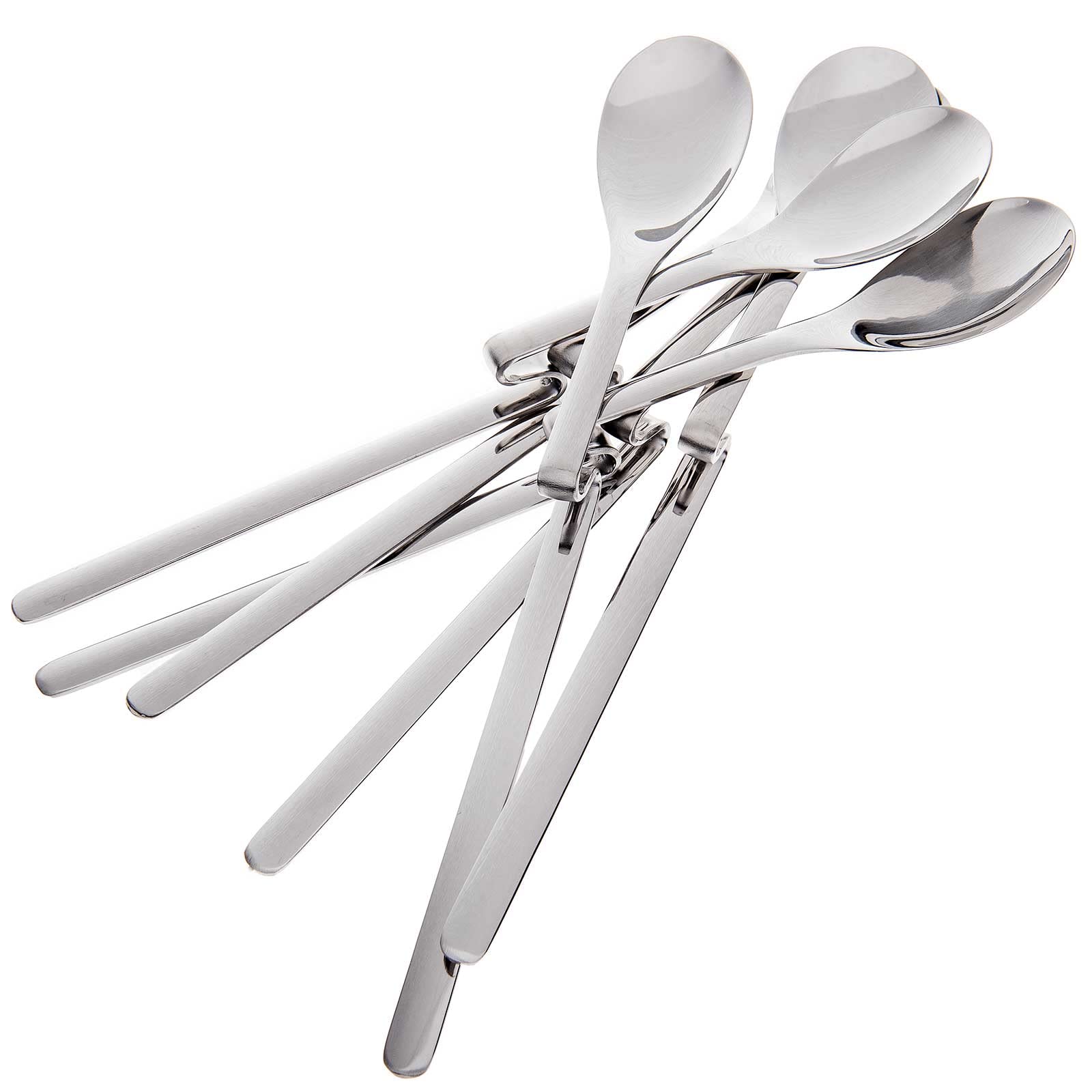 SIDCO Longdrinklöffel 6 x Löffel mit Knick Latte Macchiato Eislöffel Joghurtlöffel