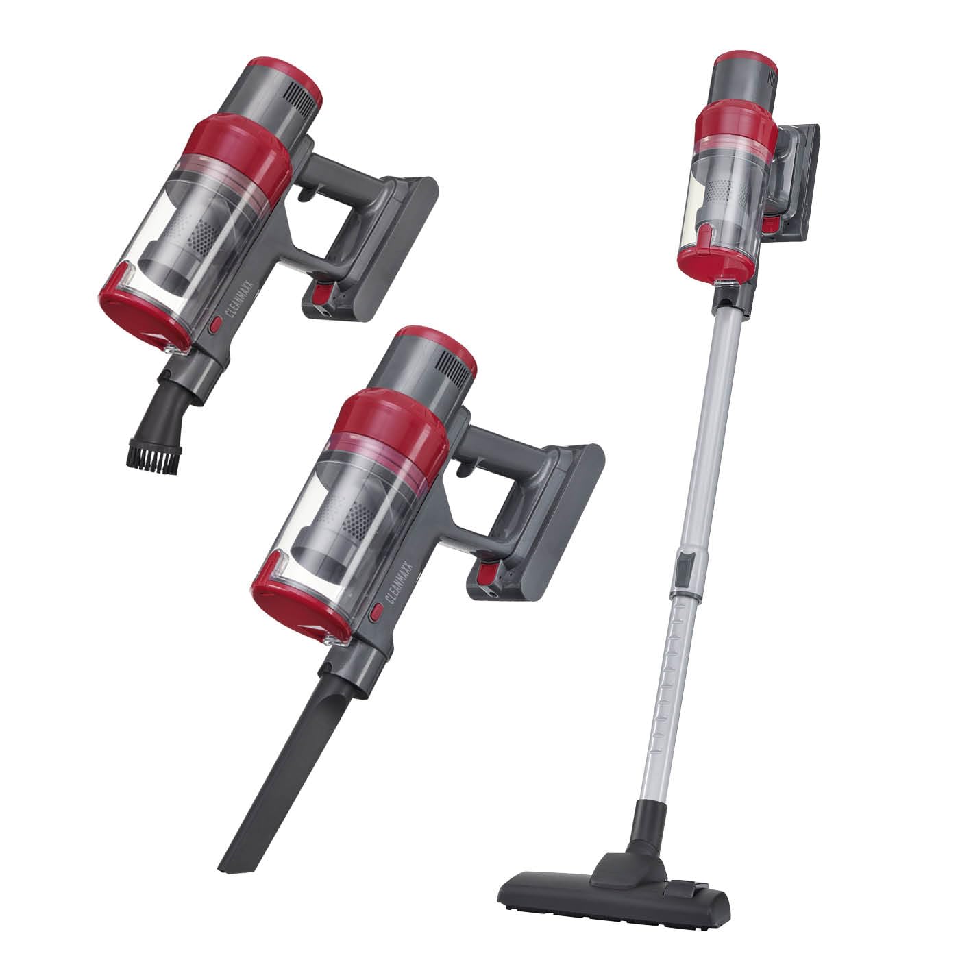 CLEANmaxx 2 w 1 akumulatorowy odkurzacz cyklonowy, bezprzewodowy odkurzacz ręczny i podłogowy z mocnym akumulatorem litowo-jonowym 22,2 V, czas pracy do 38 min i moc ssania 12 kPa, filtr EPA-11 i