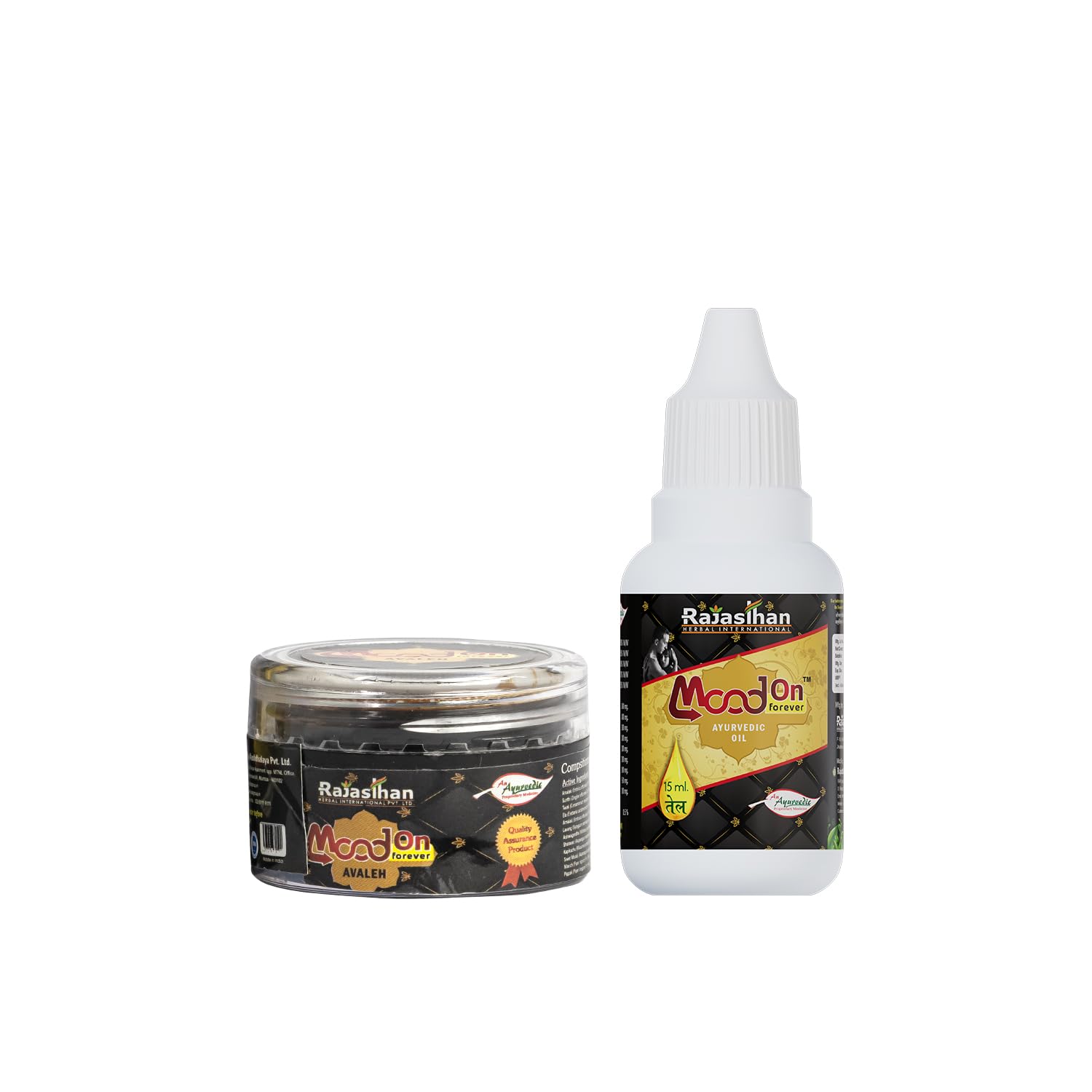 Mood On Forever Oil + Avaleh| Herbal Support for Stress, Tension & Anxiety Relief with Shatavari, Ashwagandha, etc. | Brain, Memory, Sleep, Mood Supplement – 15ml Oil + 18gm Avaleh(Combo Pack)