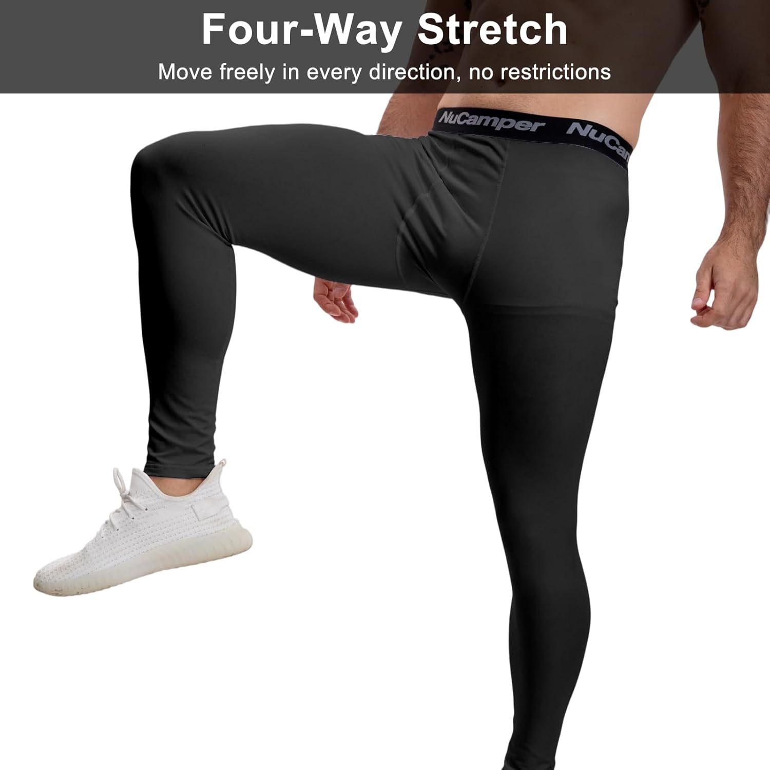 NuCamper Men's Thermal Compression Pants Fleece Lined Athletic Tights Sports Base Layer Leggings Winter Cold Weather Bottoms - Image 9