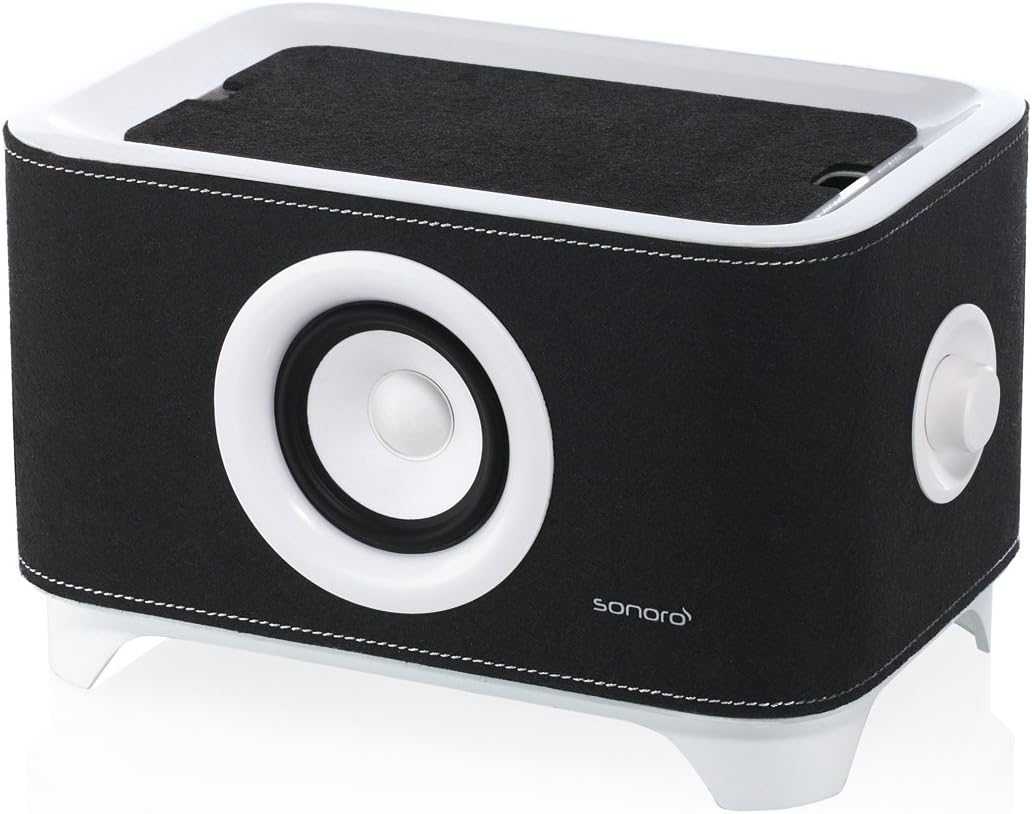 Sonoro Troy Universal Desktop Speaker Stand with Charger - Black Felt