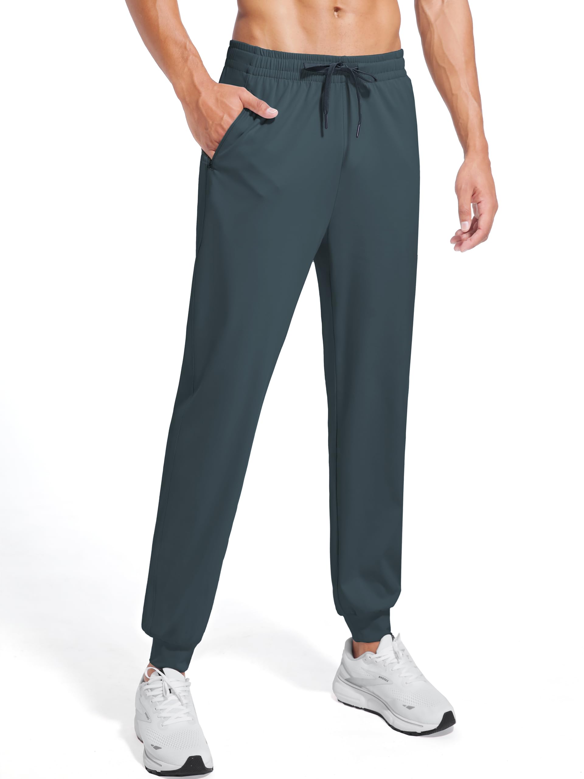 Tallemon Tall Mens Joggers 32/34/36/38 Inseam Extra Long Sweatpants with 3 Zipper Pockets Lightweight Athletic Pants
