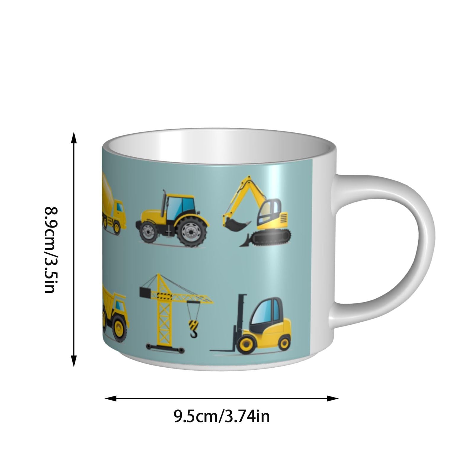 Cartoon Heavy Machinery Truck bedruckte große Kapazität Keramik Tassen Keramik Kaffeetasse