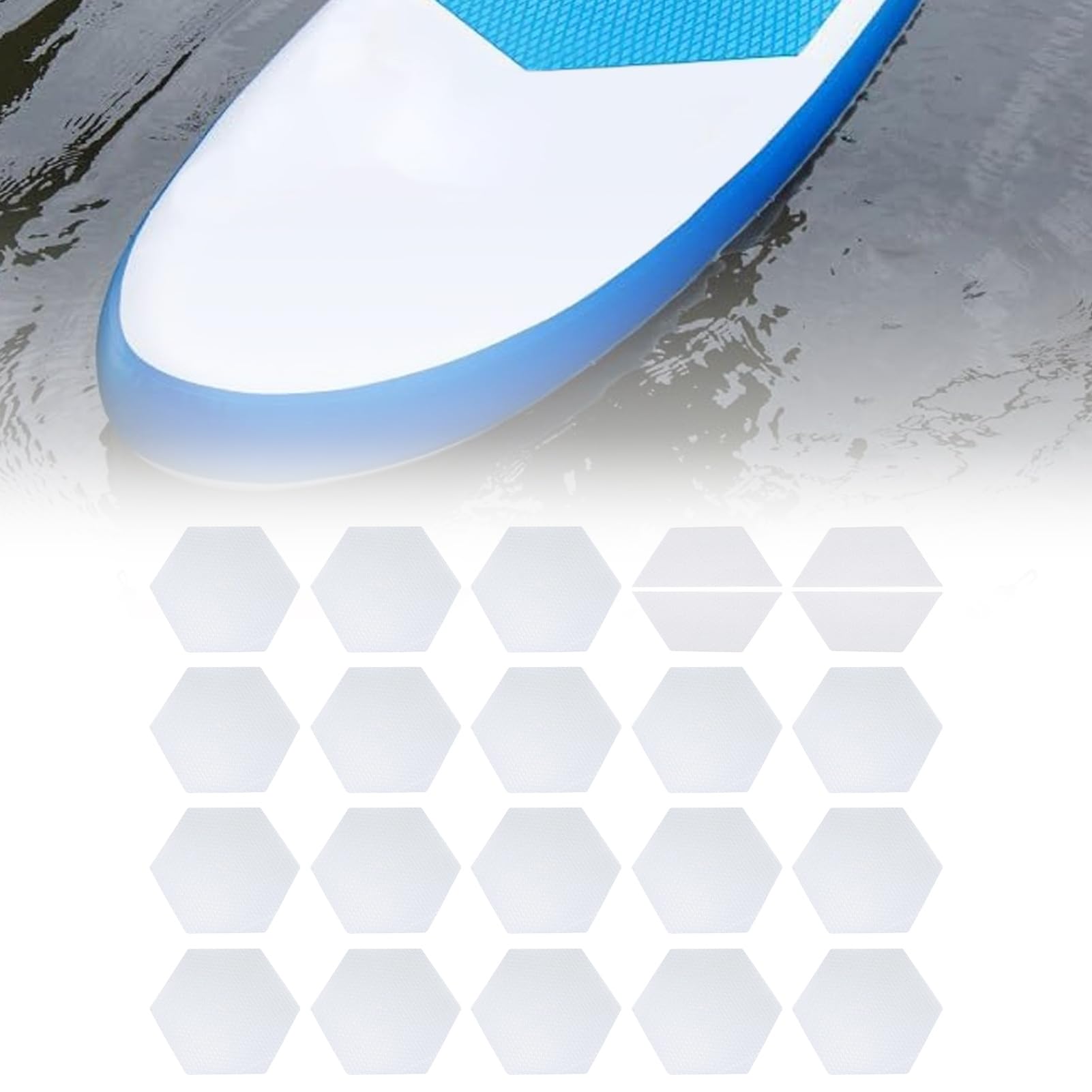 Tappeto Antiscivolo per Tavola da Surfing Adesivi Esagonali Grip del Deck | Tappeto Trazione Esagonale Surf per Sport Estivi all'aperto Skateboard Snowboard Paddleboard Kayak Pontoon ed Attività A
