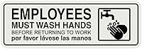Vista 12 de Standard Employees Must Wash Hands - Letrero para puerta/pared, color negro, pequeño