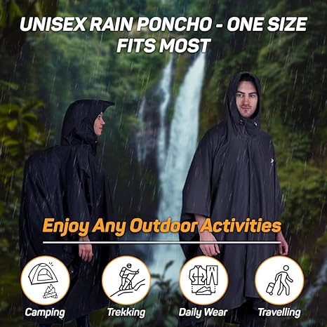 ROCKSPORT Unisex Outdoor Rain Poncho for Adult,Multi Use, Waterproof, Lightweight, Reusable & Packable, One Size Fits Most - Image 6