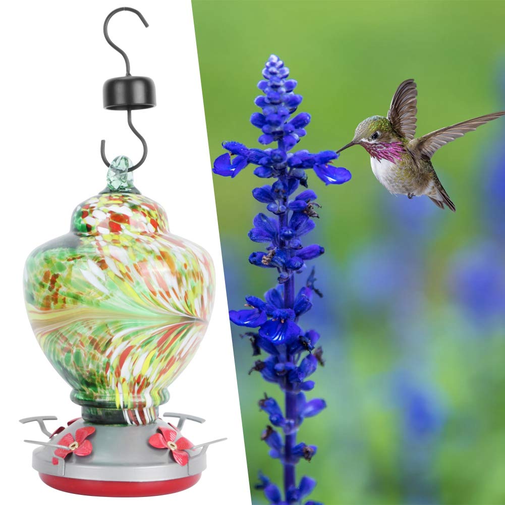 flexman Kolibris Futterspender, Farbenfroher Gemälde Vogelfutterspender für Den Innenhof, Wasserfütterungswerkzeug Ausrüstung für die Dekoration des Innenhofs, Vogelkäfig (D)