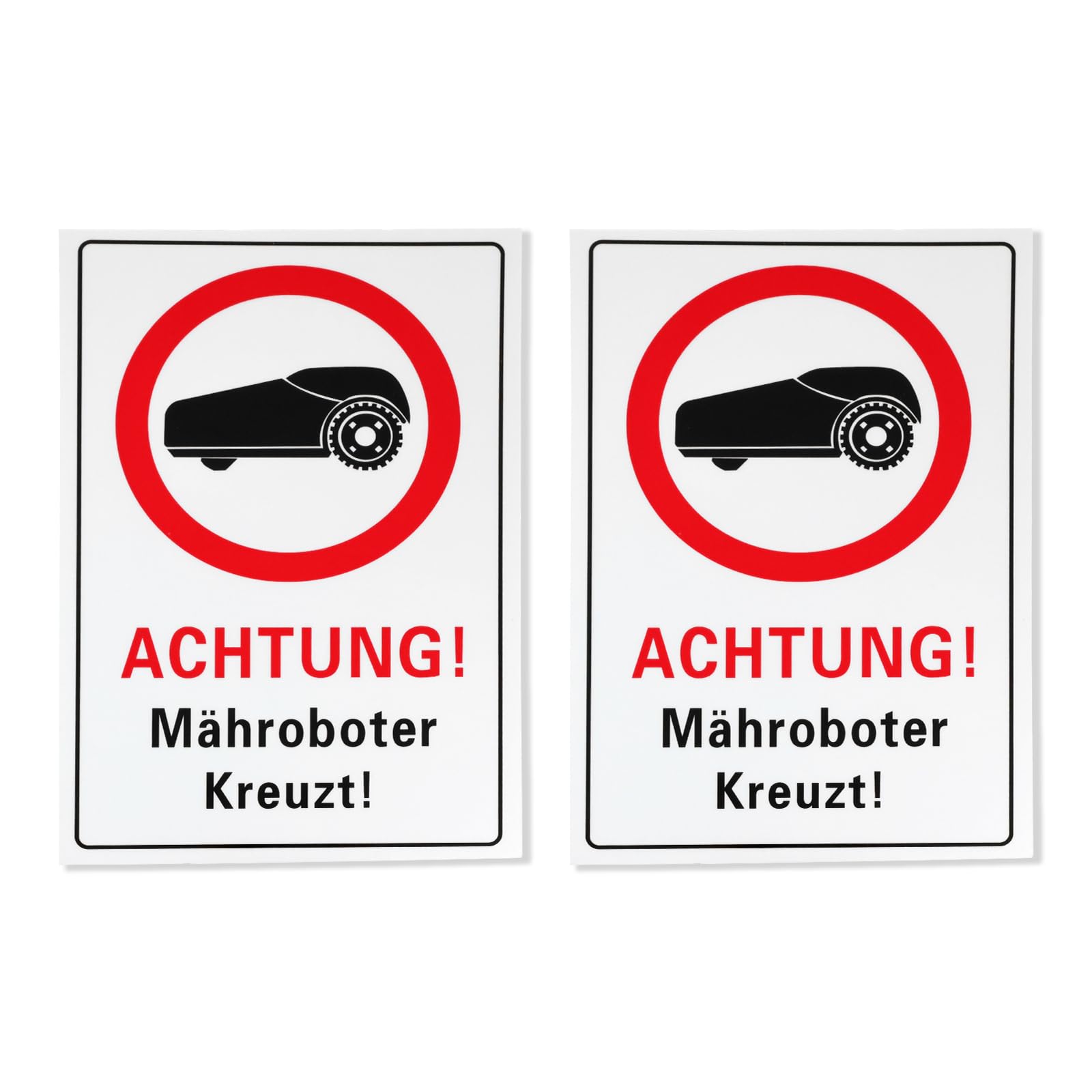 SG Store 2PCS Robot Lawnmower Warning Signs 300x200mm Aluminium Composite Weatherproof Digital Print Ideal for Outdoor Indoor Use(German)