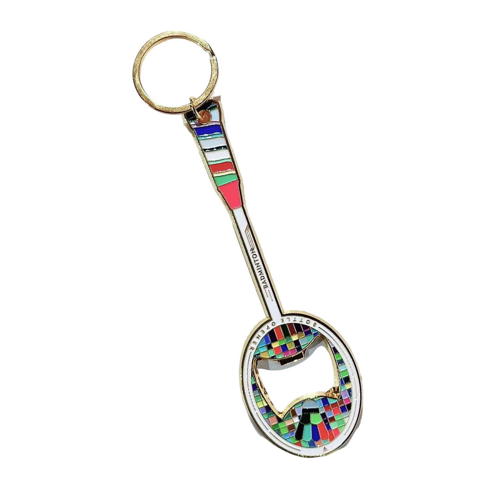 LUCKGONI Metal Bottle Opener Keychain With Unique Badminton Racket Design For Outdoor Sports And Social Gatherings