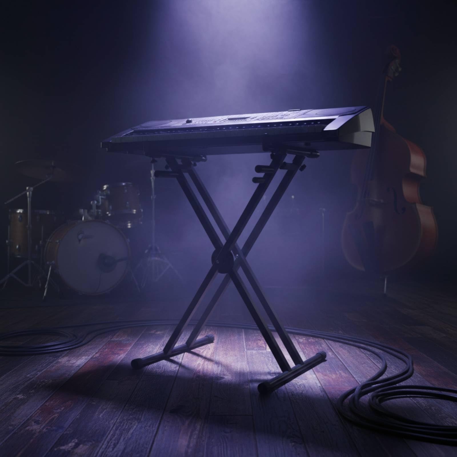 Cavalletto Tastiera Regolabile Struttura a Croce Cavalletto Tastiera Pieghevole 7 Livelli , Non Inclinabile Adatto Per Pianoforte Elettronico, Tastiera, Non Adatto Per Guzheng