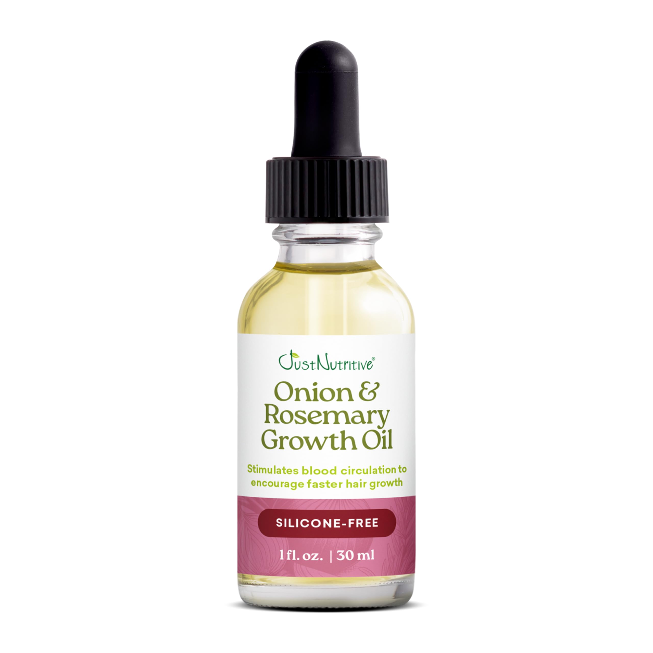Just Nutritive Rosemary & Onion Hair Growth Oil Treatment for Thinning, Breakage, Scalp Health, Collagen Boost, Antioxidants, Omega-3 & 6 Fatty Acids
