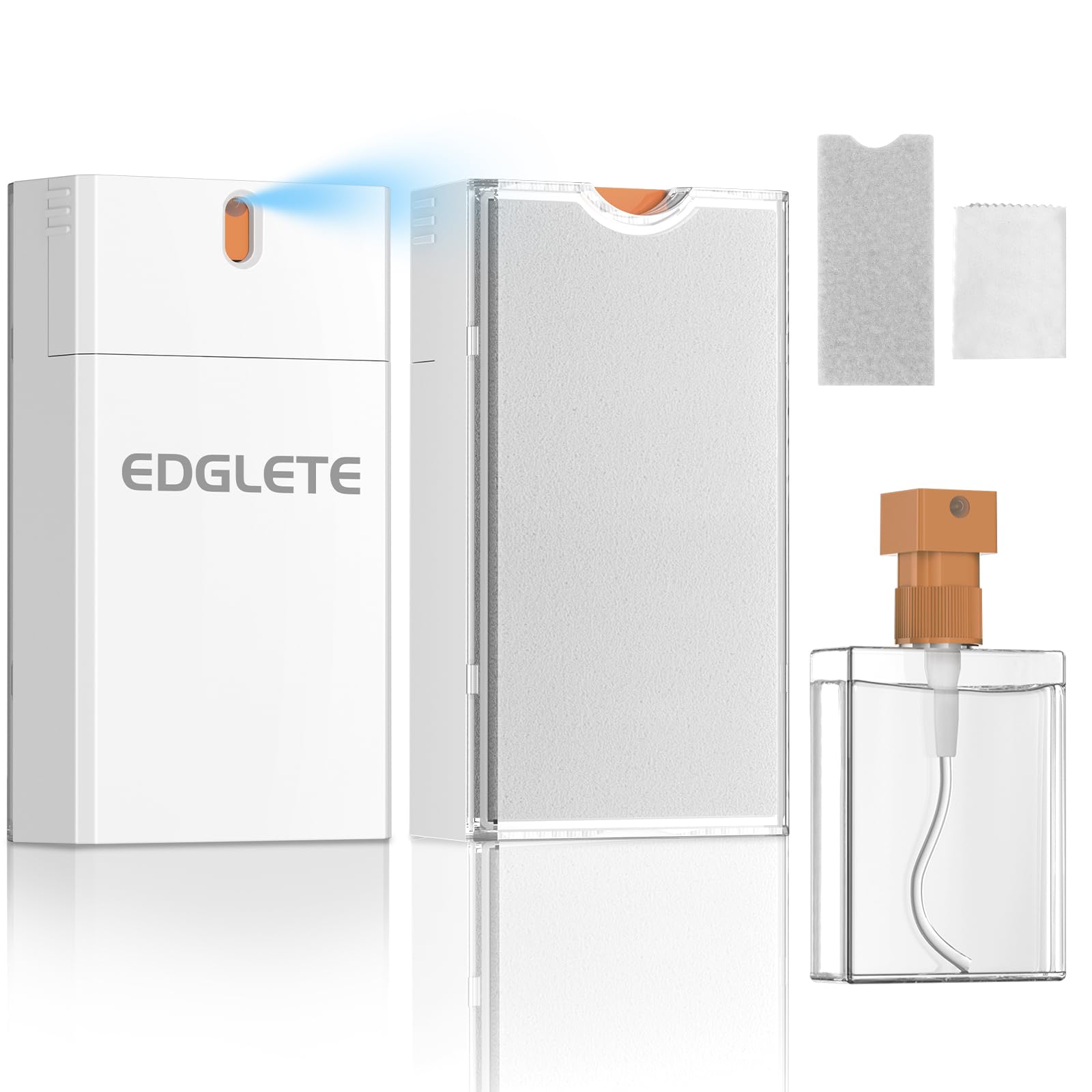 Edglete Zestaw do czyszczenia ekranu ekranu komputera do telefonu, laptopa, iPada, tabletu, monitora, MacBooka TV i urządzeń elektronicznych, spray do wielokrotnego napełniania 60 ml i ściereczka z