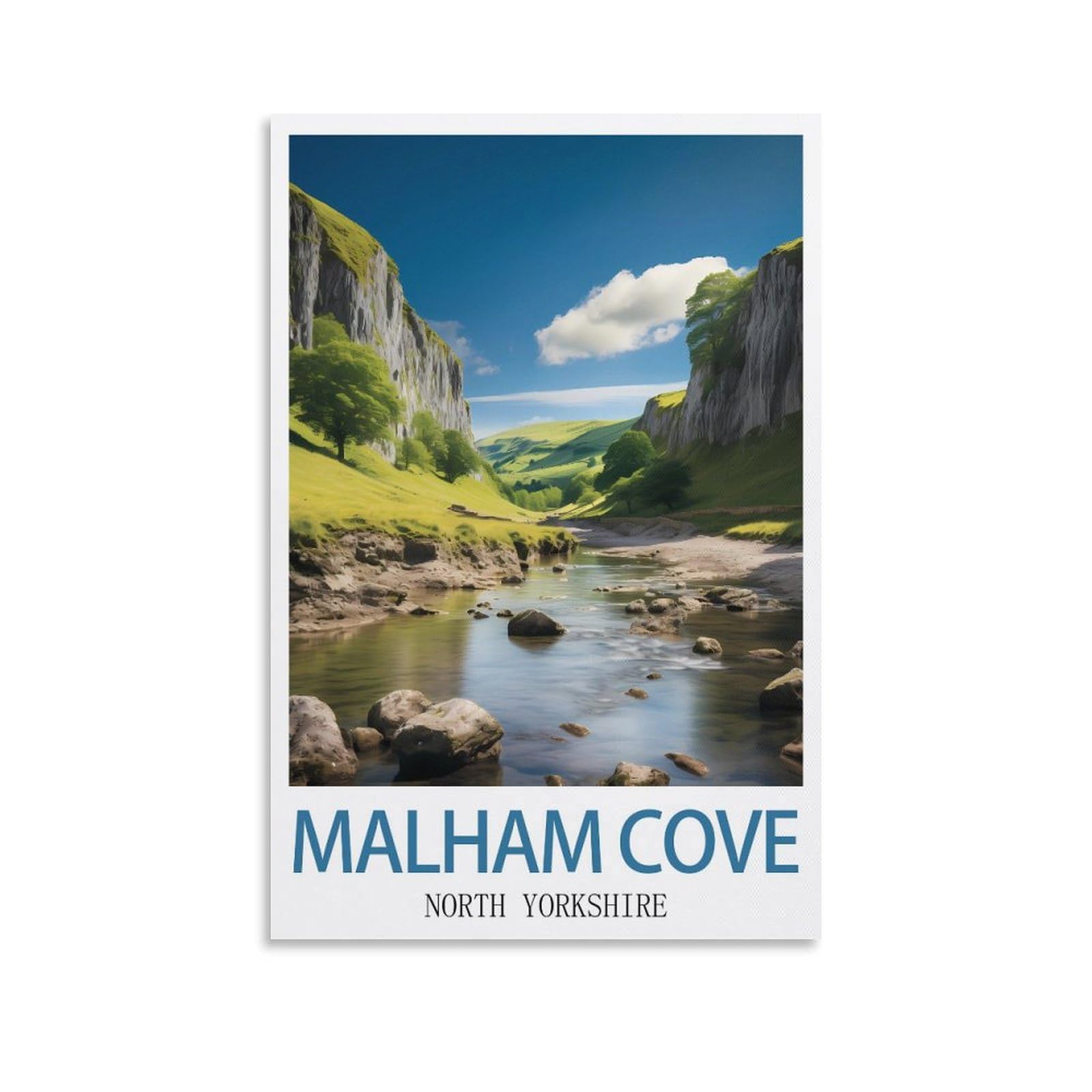 Vintage Metal Tin Sign Funny Retro,Malham Cove North Yorkshires,Decoration for Home Wall Art Kitchen Bar Pub Room Farm Garage Vintage Retro Poster Plaque 30x30cm