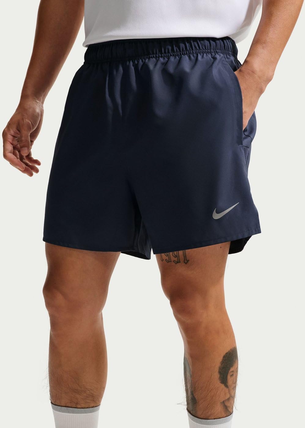 Nike Men's Nk Df Challenger 5Bf Shorts, Midnight Navy/Reflective Silv, S