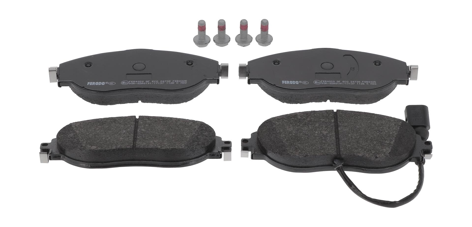 FERODO Kit pastiglie freni Anteriore Con contatto segnalazione usura con accessori FDB4425 Compatibilità con AUDI A3 Sportback 8VA, 8VF A3 Hatchback 8V1, 8VK, VW T-Roc A11 TIGUAN AD1 SHARAN 7N1, 7N2