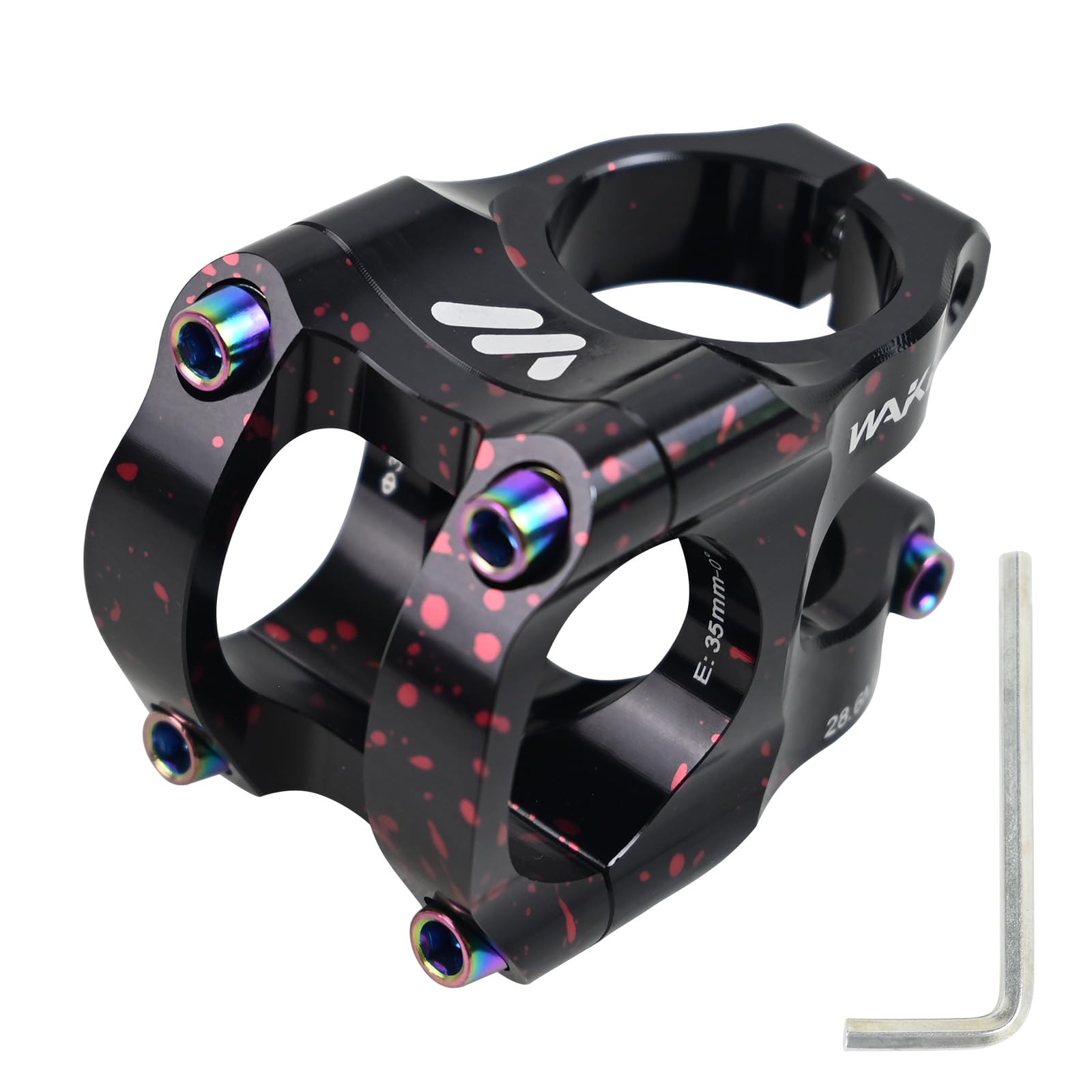 ROADNADO Bike Stem 31.8mm Handlebars 35mm Short MTB Stem Aluminum Alloy CNC Lightweight Bicycle Stem for MTB, BMX, Mountain Bike, Road Bike (Black Red-Camouflage)