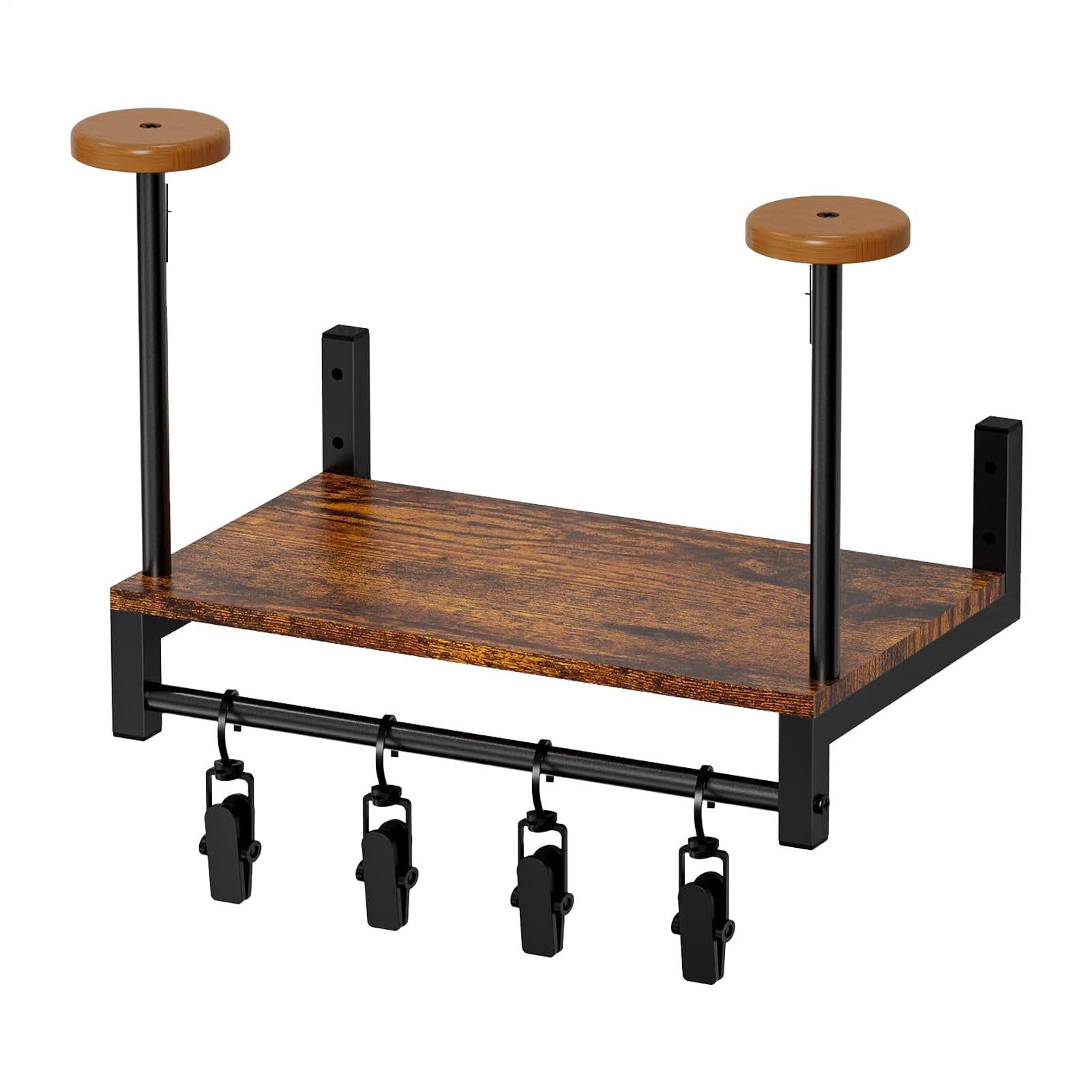 Soporte de pared para sombreros de motocicleta, soporte de pared de madera para casco, organizador de sombreros, percha de seguridad, soporte para sombreros con clip, soporte de exhibición para