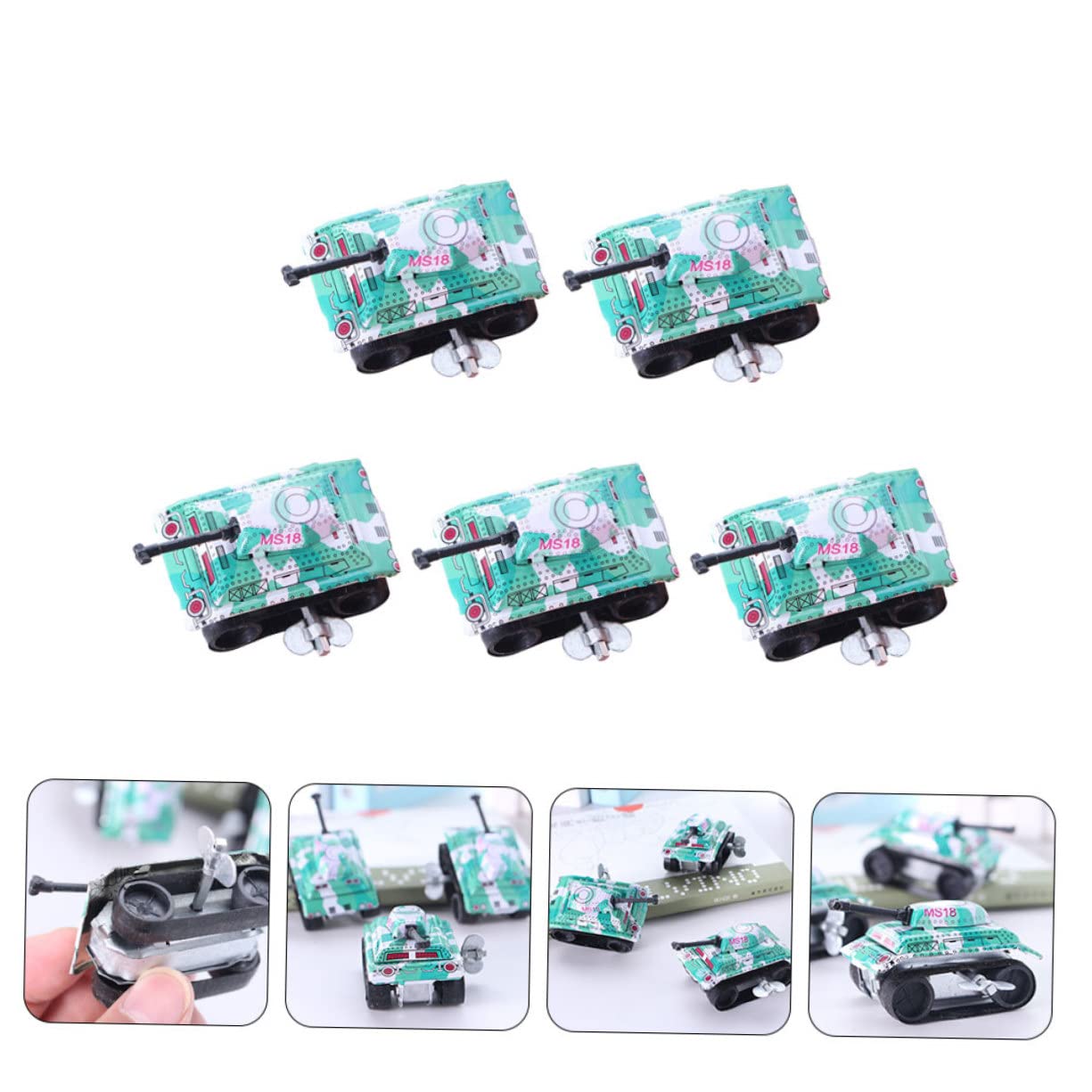 LIOOBO 5Pcs Retro Wind Up Tank for Vintage Clockwork Tanks Tank Modeling Fun Educational to Enhance Creativity and Motor Skills