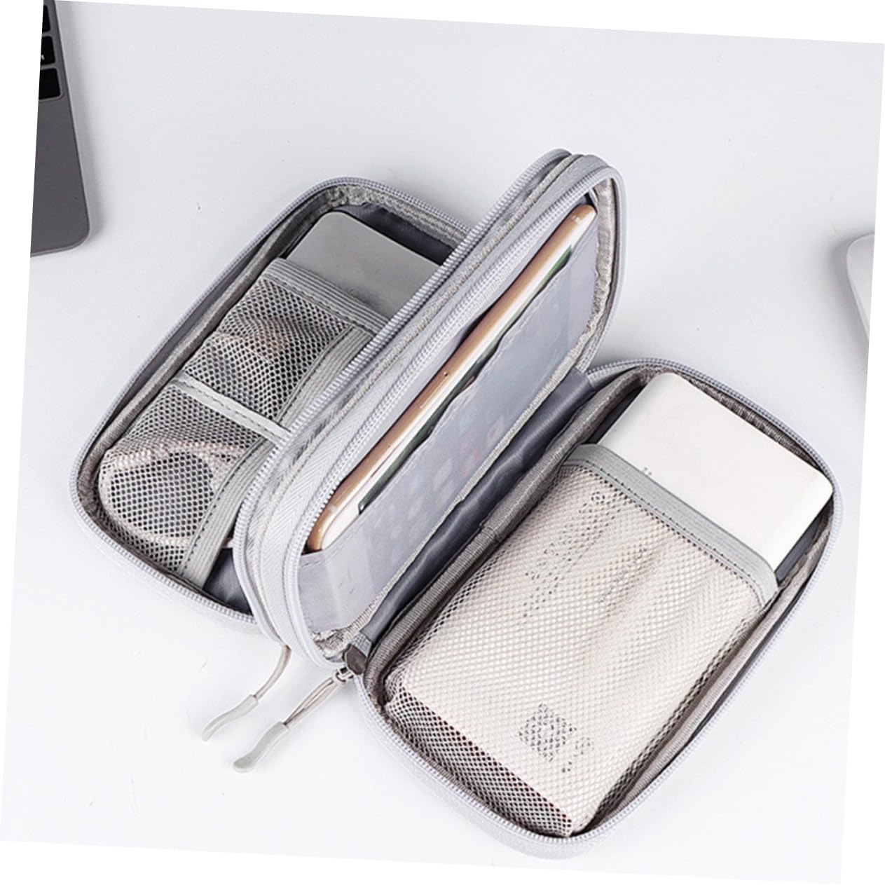 HOMSFOU 4pezzi Organizzatore Elettronico Portatile Per Viaggio Borsa Per Cavi e Accessori Design Compatto Oxford Scomparti Per Cuffie e Caricatori Ottima Protezione e Facile Da Trasportare