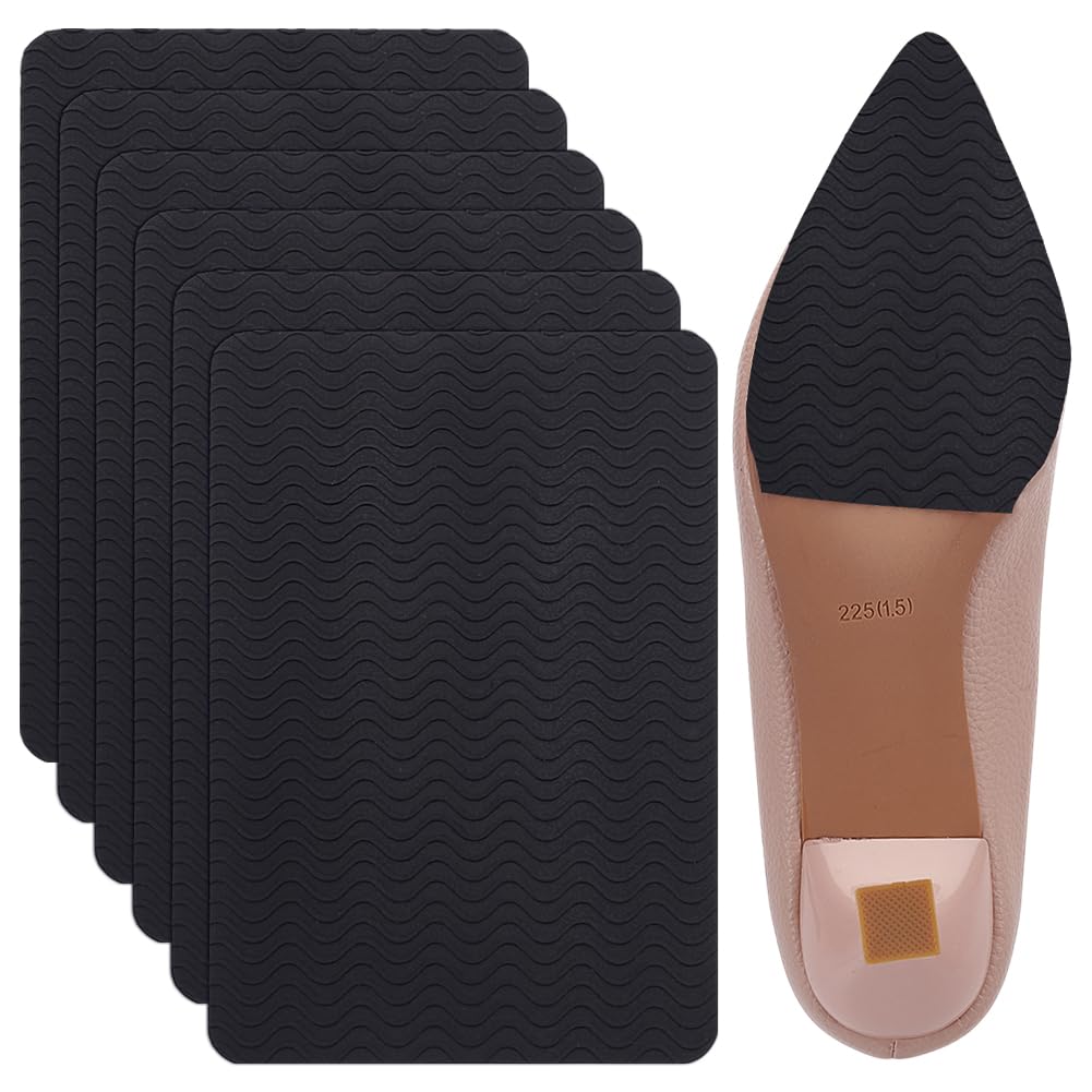 WADORN 8Pcs Non-Slip Shoe Sole Protectors, Shoe Grips on Bottom of Shoes No Slip Rubber Shoes Pads Self Adhesive Shoe Grips Pads for Men Women Leather