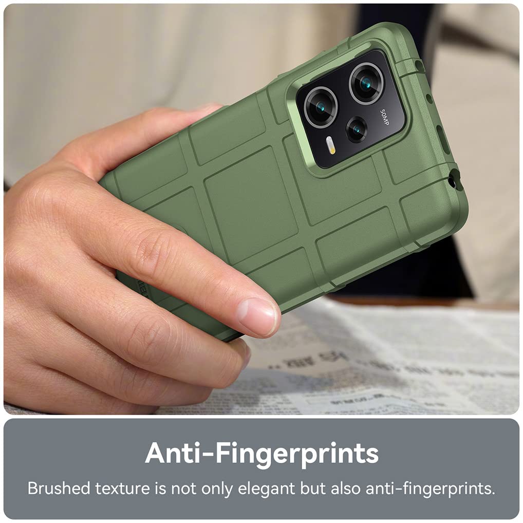 SEAHAI Cover per Xiaomi Redmi Note 12 PRO 5G, Militare Custodia Protettiva con Tutto Il Corpo, Case Cover Antiurto Anti-Caduta con Fodera in Microfibra - Verde