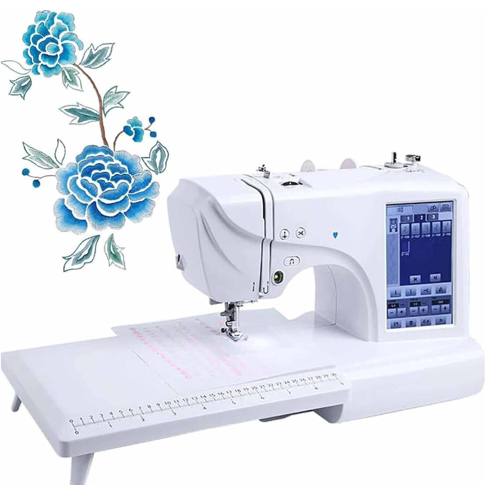 PixCy Máquina Coser Y Bordar,Máquina Coser Computarizada Máquina Bordar Portátil,158 Diseños Incorporados,con área Bordado con Pantalla Táctil LCD,para Decoración Hogar,Ropa