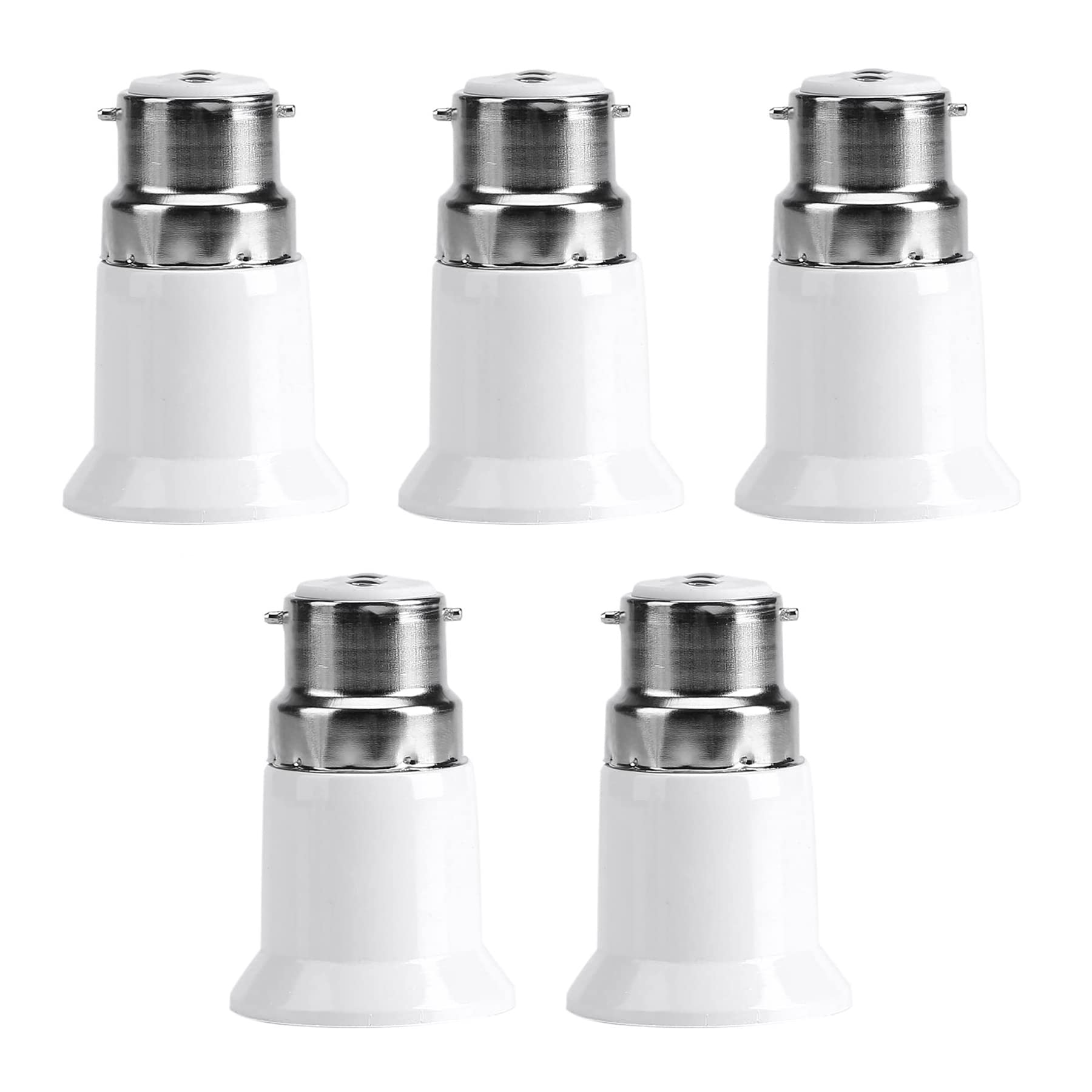 Hsthe Sea White 5X B22 To E27 Socket Converter, Adapter Converter, Lamp Base, Lamp Socket Adapter, Lamp Adaptor For Led Lamps And Bulbs And Cfl Lamps