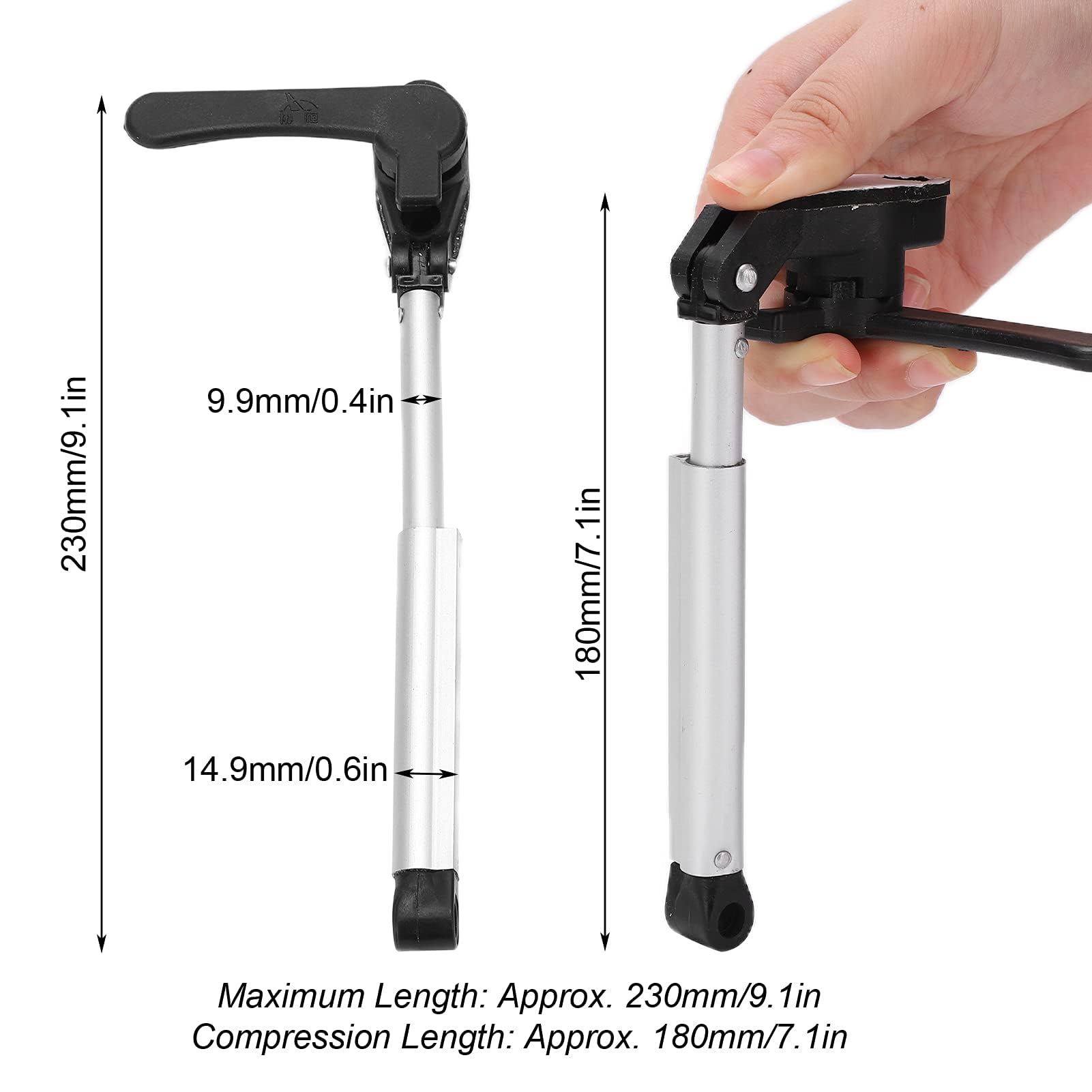 Asta di supporto per finestra RV, asta di supporto rapido in alluminio, 7,1 pollici-9,1 pollici, con apertura e chiusura automatica del rimbalzo per camper, roulotte, coperchio della