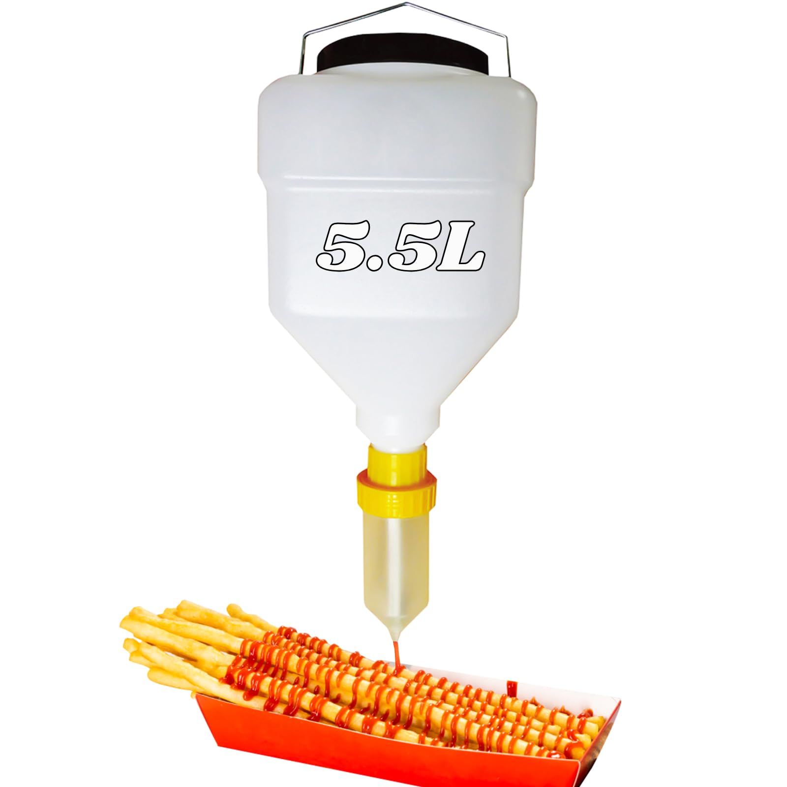 Bouteille à Épices à Suspendre, Recipient Sauce Presser Les Bouteilles de 5.5L, Bouteille Sauce Rechargeable Distributeur de Ketchup Anti-Fuite pour Restaurants Sauces d'assaisonnement Vinaigrette