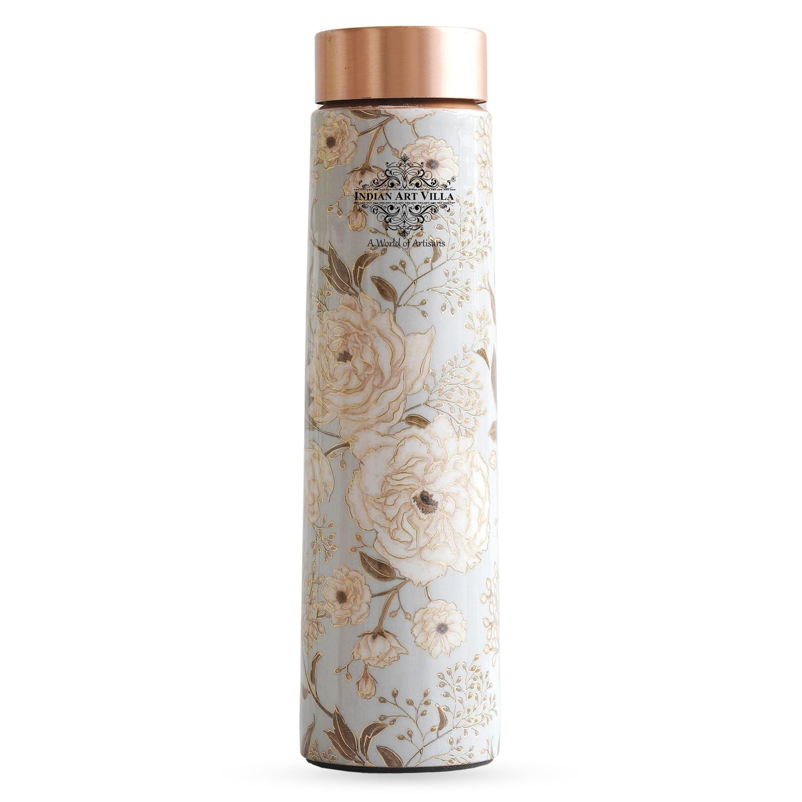 Copper Water Bottle - Ayurvedic Health & Silk Print -19