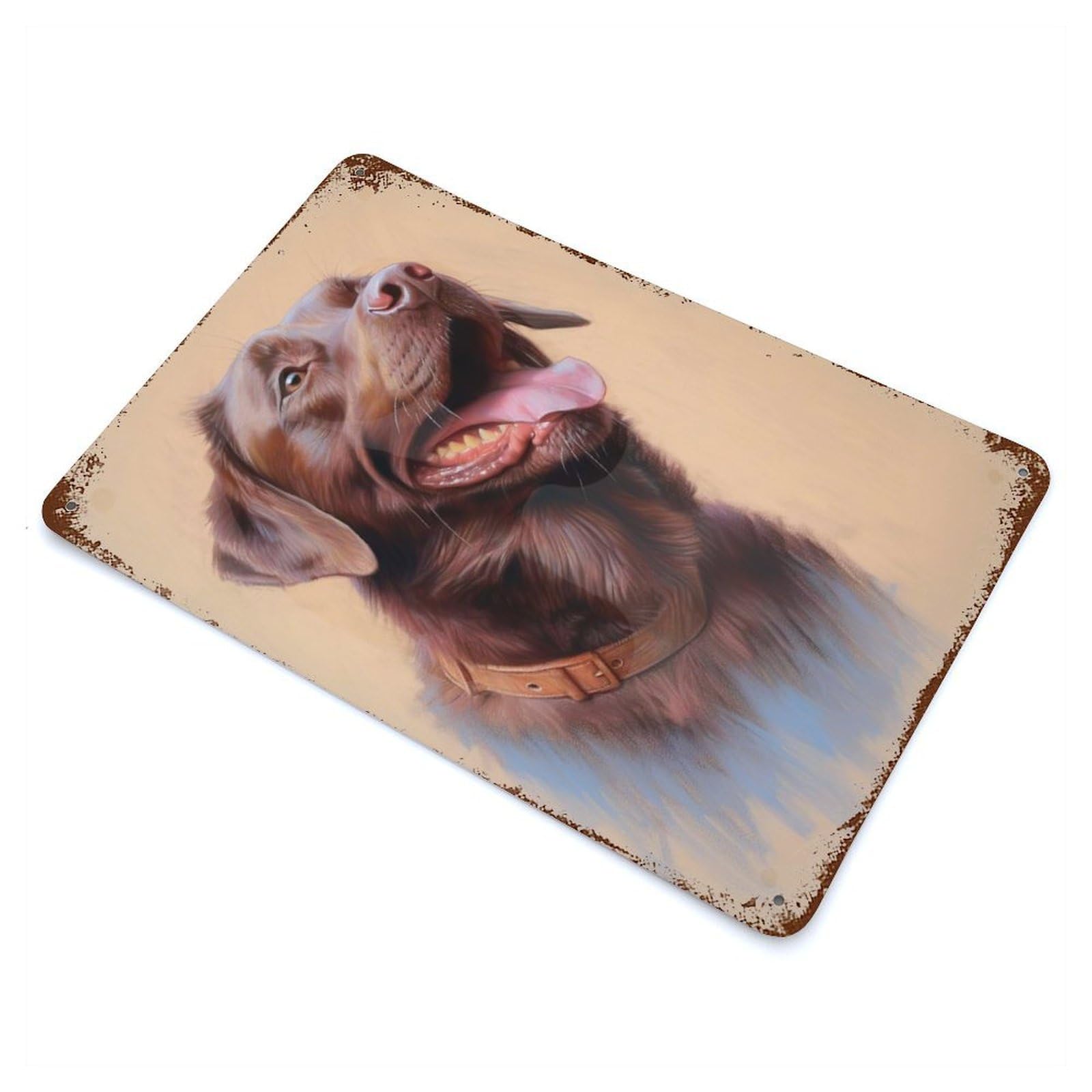 Labrador Retriever Sketch Decorative Tin Sign 11.8"x7.9", for Bistro, Counter And Cafe Decor, Retro Wall Decor