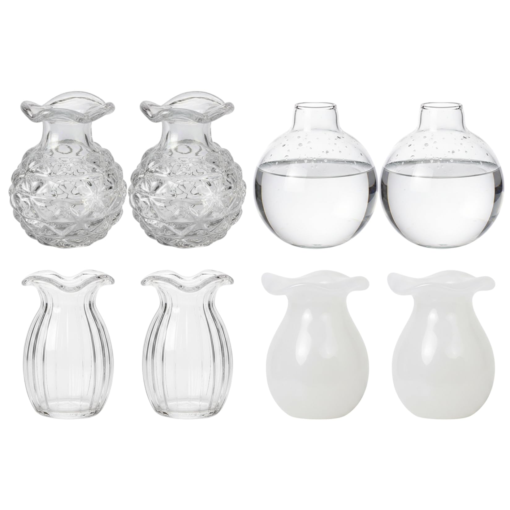 Tsawntd Mini Vase Magnets for Fridge - Set of 8 Cute Fridge Magnets, Clear Glass Tiny Vases for Dried Flowers, Notes & Photos, Creative Kitchen and Office Decor Mini Vase