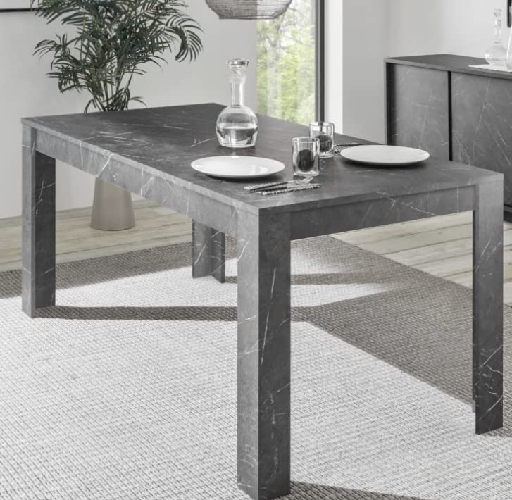 Table à manger moderne bois effet marbré : finie la corvée d'entretien