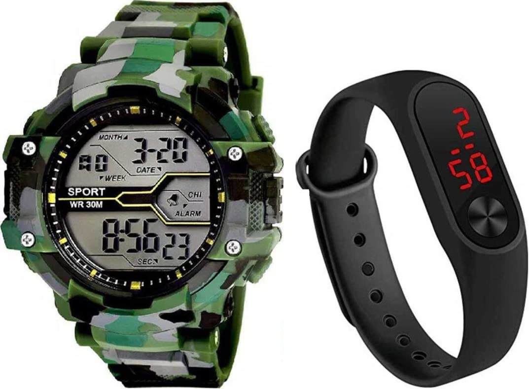Trex Sport CH012+M2 New Multi Function Durable Latest Stylish Water&Shock Resistance Alarm Digital Watch - for Boys (B08WWH1GQB) Amazon Price History, Amazon Price Tracker