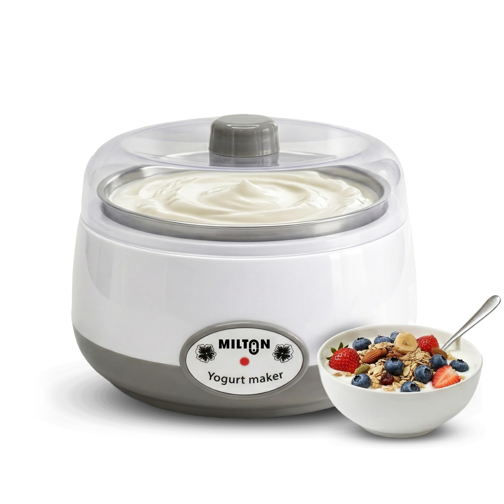 Milton Turbo Yogurt Maker Machine | Automatic with One-Touch Operation | Electric Yogurt Maker | Make Thick, Creamy Curd & Yogurt at Home | Energy Efficient | Easy to Use | White-image-21