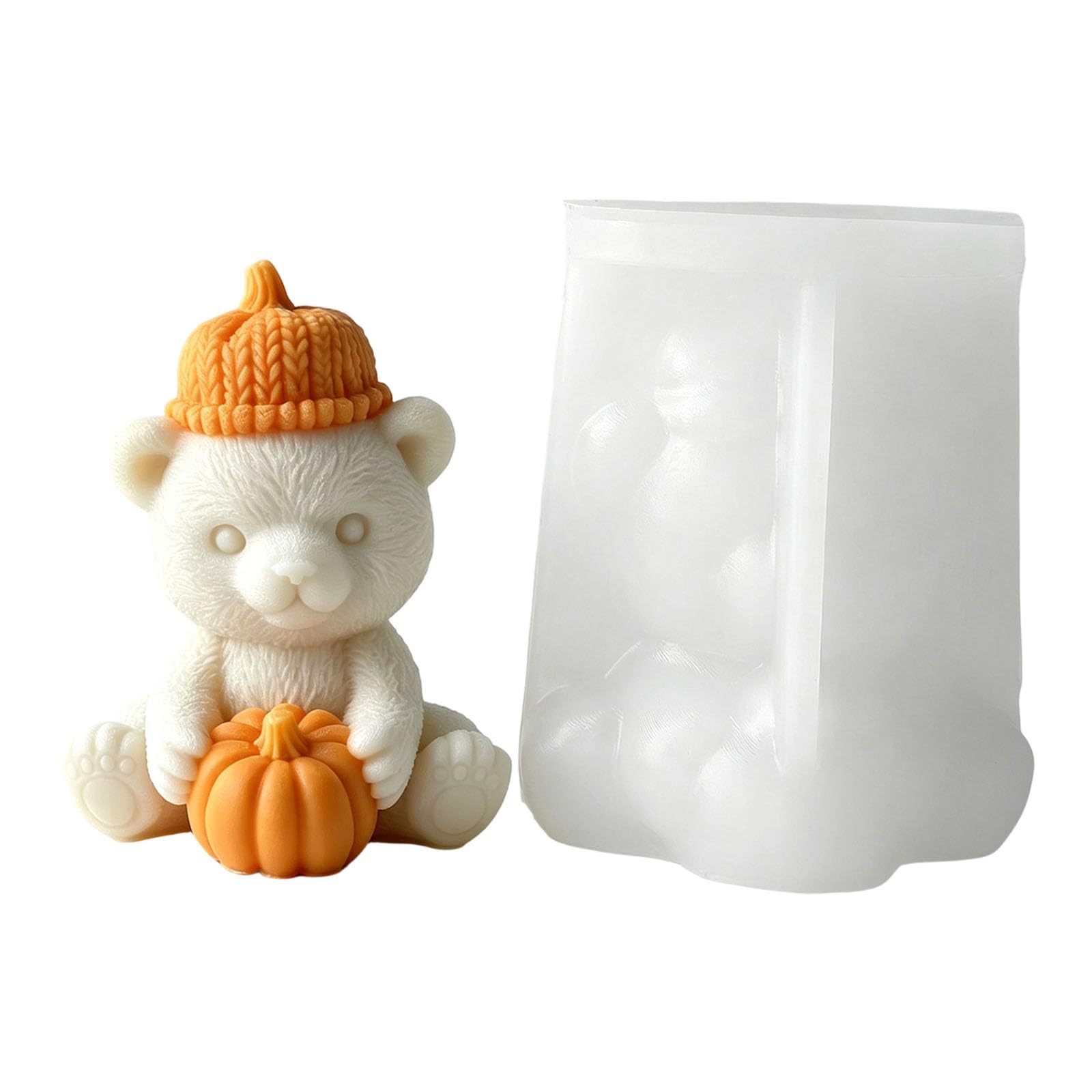 Yjcnelcr Silicone Pumpkin Bear for Halloween Craft and Home Decoration Food Grade Silicone