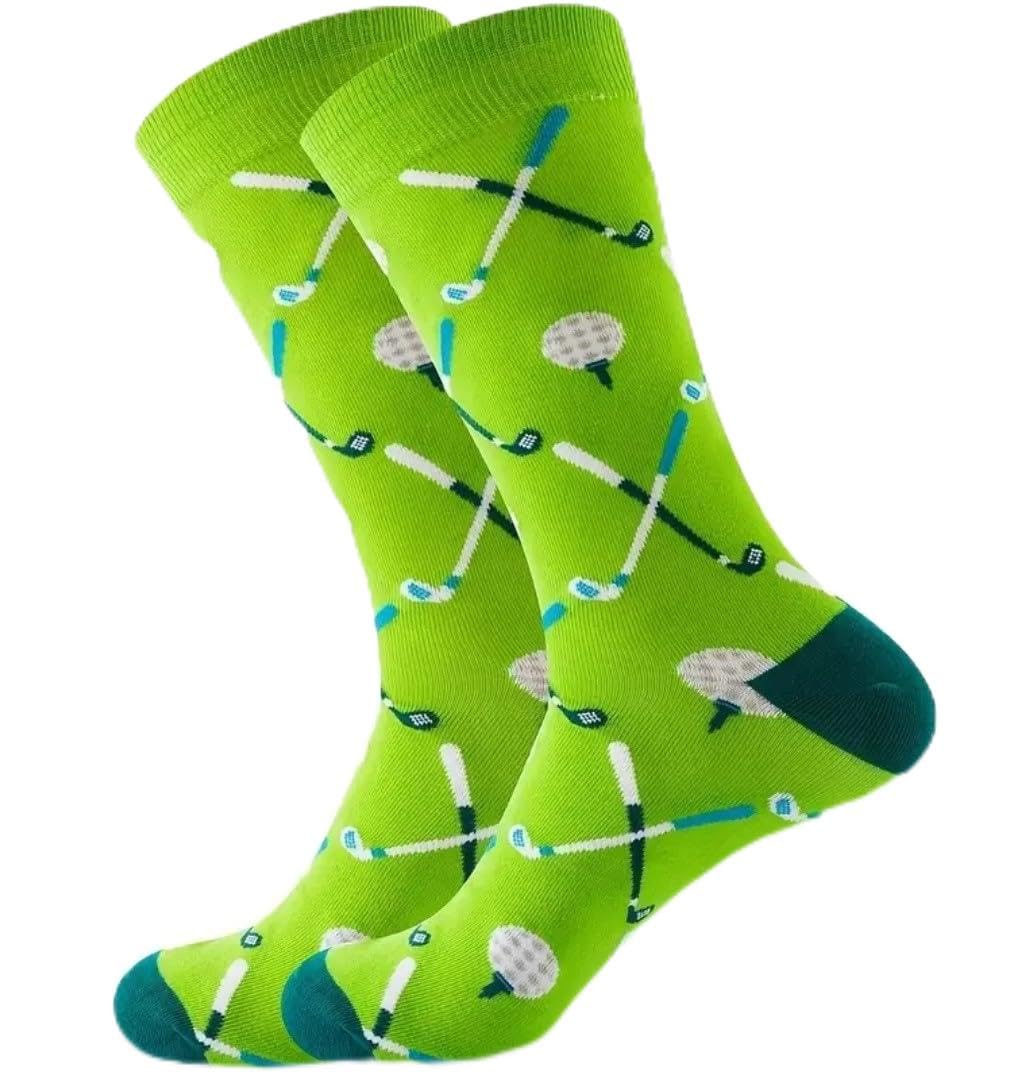 Onlybee Men's Green Pair Of Novelty Golf Socks Fathers Day Gift For Him Dad