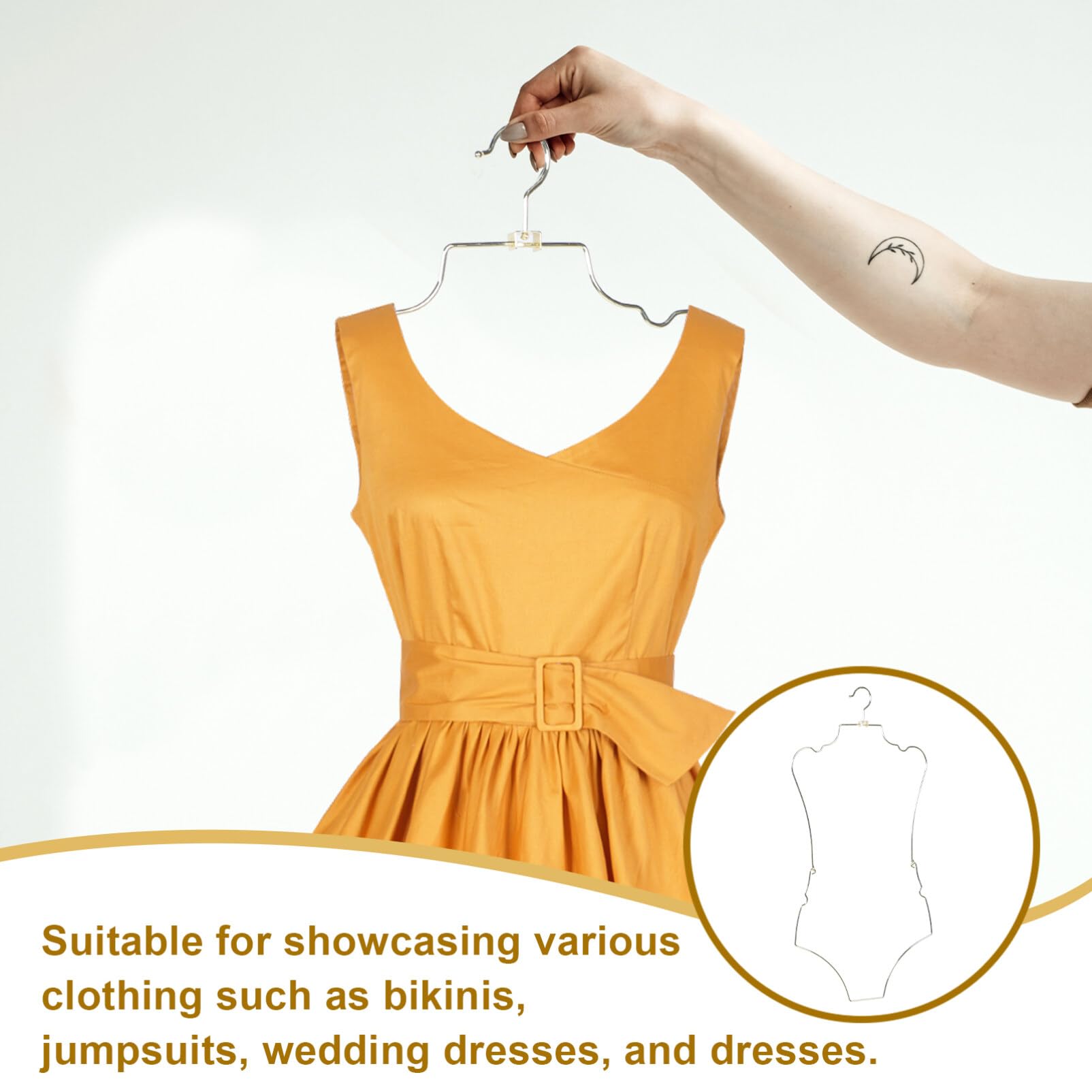 Kichvoe Cintre Métal Doré pour Maillots De Bain Et Bikinis Support De Présentation Pratique pour Lingerie Et Robes Organisateur De Boutique Élégant Et Créatif