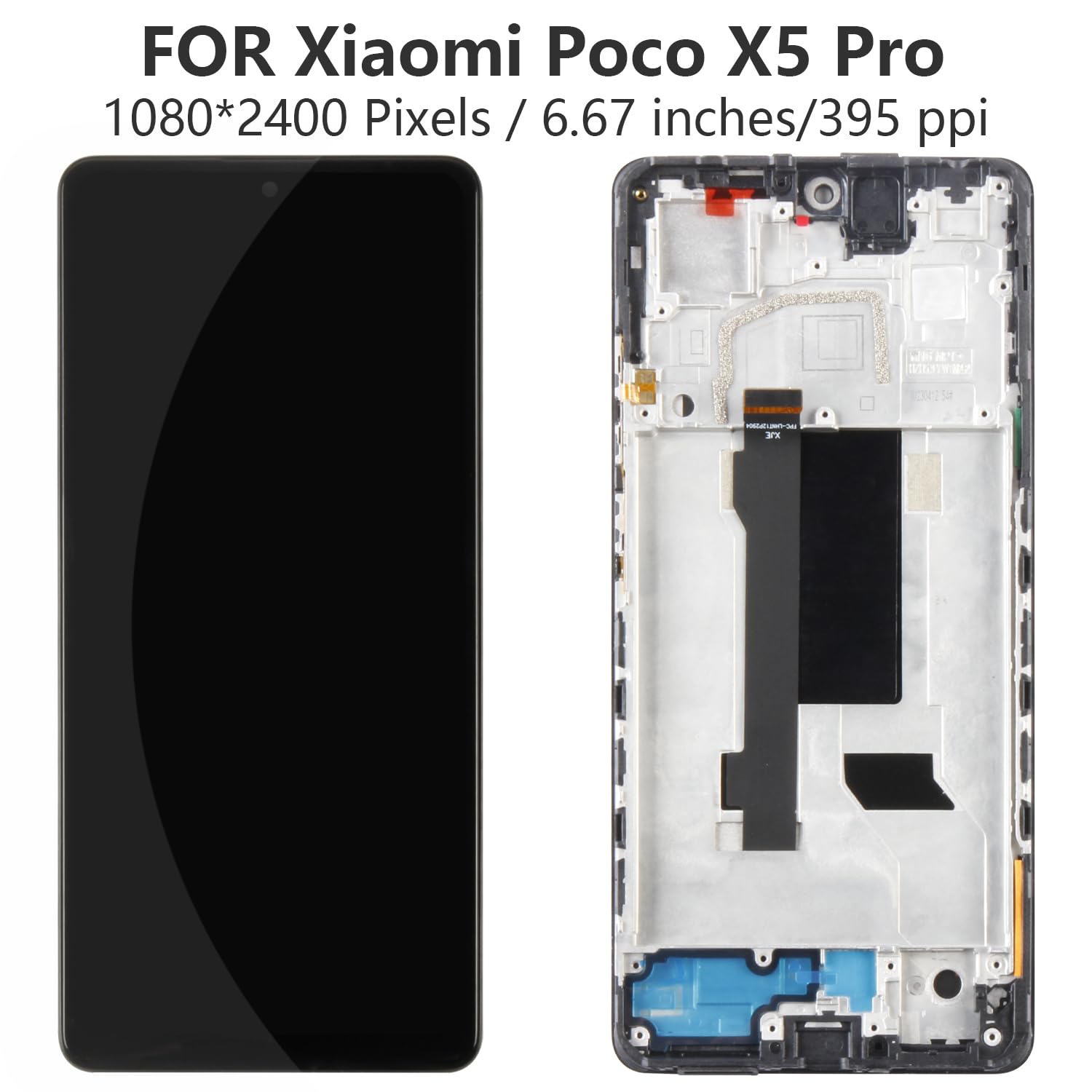 Touch Screen Schermo Originale Service Pack Per Xiaomi Redmi Note 12 5g Poco X5 5g Vetro Lcd Display Nero X 516.1.20.243.gp.5893
