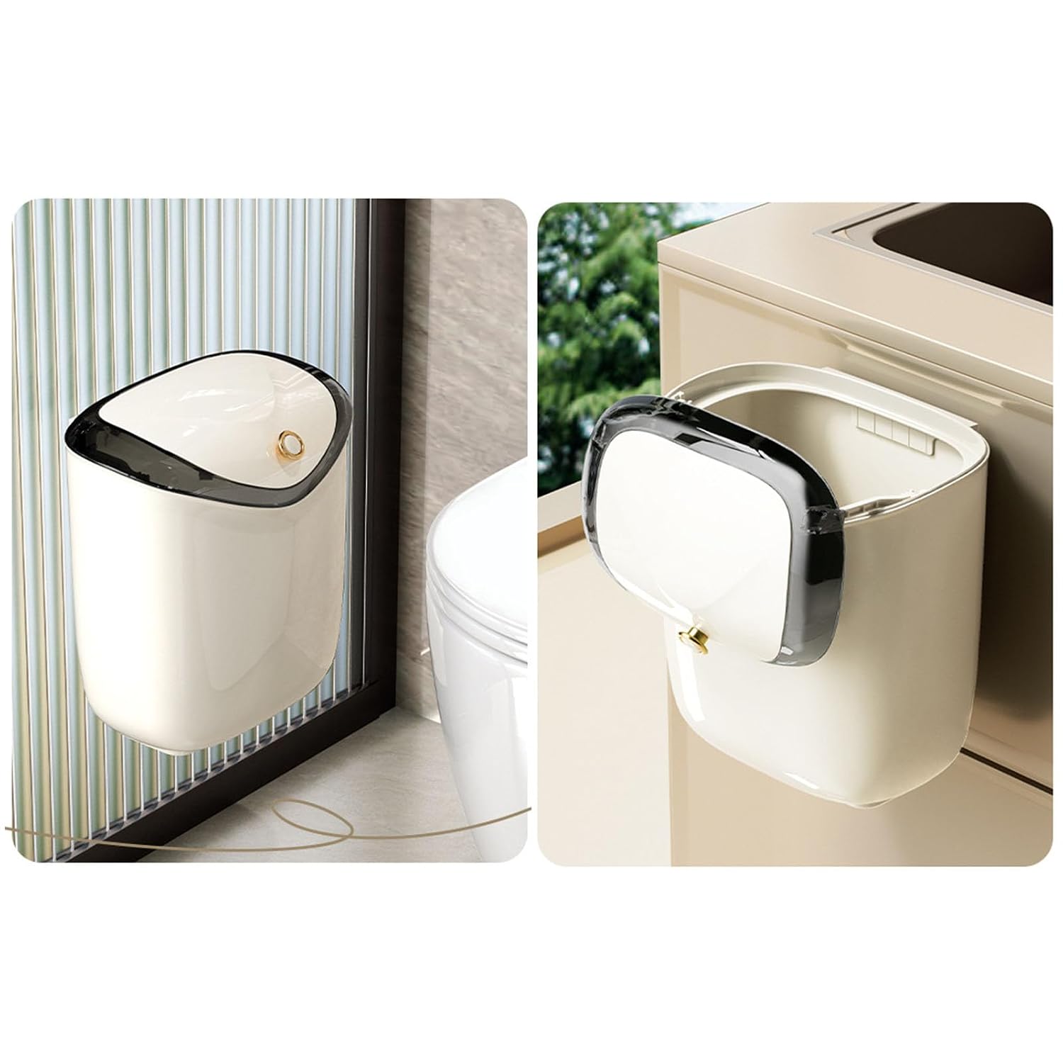 Hanging Trash Can for Kitchen Cabinet Door Garbage Bin Under Sink Wall Mounted Waste Bin Garbage Container for Bedroom Camping Trash Can