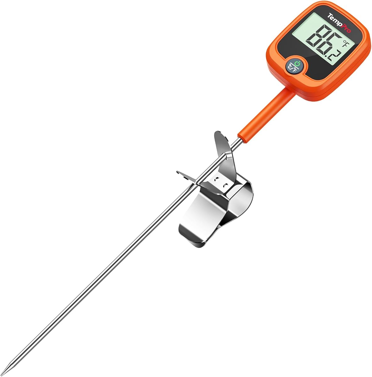 TempPro TP509 Candy Thermometer with Pot Clip, 10" Long Probe Instant Read Meat Food Thermometer with LCD, Cooking Oil Deep Frying Thermometer for Candy Syrup Sugar Brewing (Previously ThermoPro)