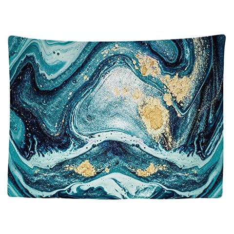 Ulticool - Tapiz Decorativo de Mármol Azul Oro Cover
