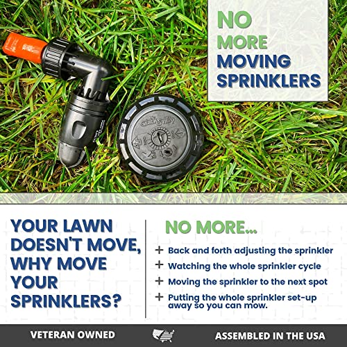 QSK-745 In-Ground 5-Inch Pop-Up Adjustable Sprinkler 5-Pack With Quick Hose Connectors And Splitters