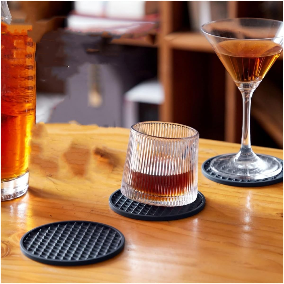 HECHZSO Posavasos Para Bebidas. 6 Posavasos Cuadrados De Corcho
