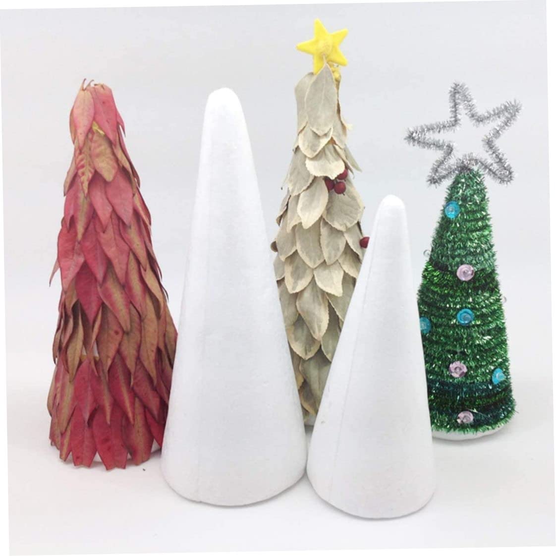 Happyami 12pcs Cône En Mousse Artisanale Polystyrène Cône Sapin De Noël Cône Anneau Titulaire Bijoux Présentoir Pour Projet De Bricolage Centre De Table 10cm
