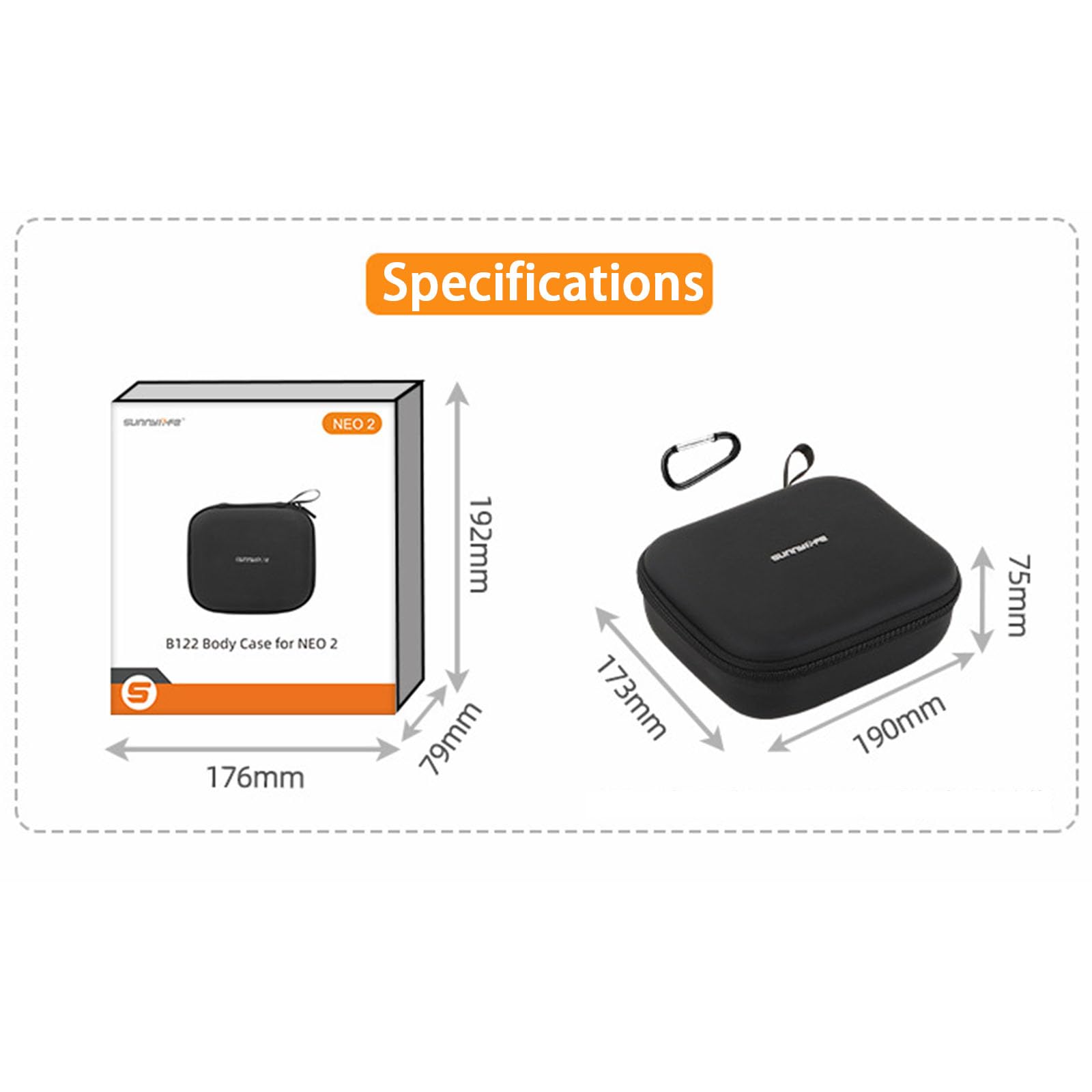 Bolsa de Transporte Funda Almacenamiento para dji Neo 2, Dron PU Bolsa Protectora Funda Protector Drones Accesorios para dji Neo 2 Drone Case-Orange