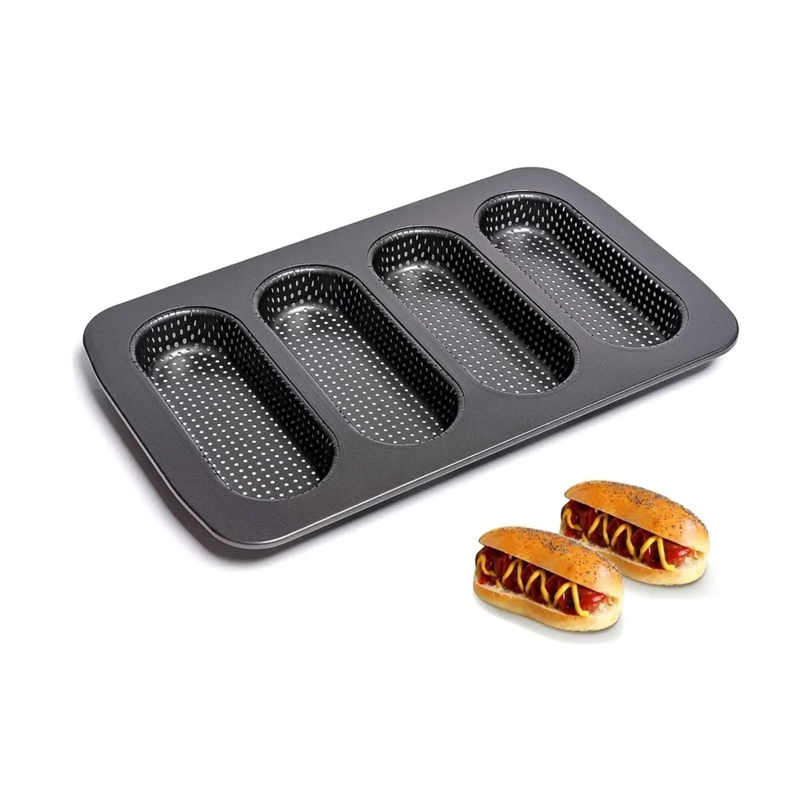 Backblech Carbon Stahl Hot Dog Baguette Form Französisch Toast Mini Kuchen Haushalt Backen Werkzeuge Antihaft Leicht Fallen Sandwich Backblech