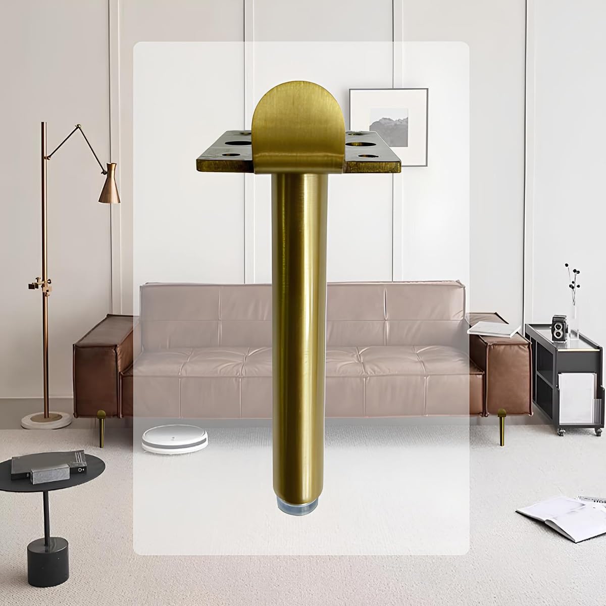 Piedini di Ricambio per Mobili in Metallo｜Piedi Moderni per Divano Tavolino Mobile｜Gambe di Supporto a Altezza Regolabile｜per Mobile TV Credenza Letto(Gold,20cm/8in)