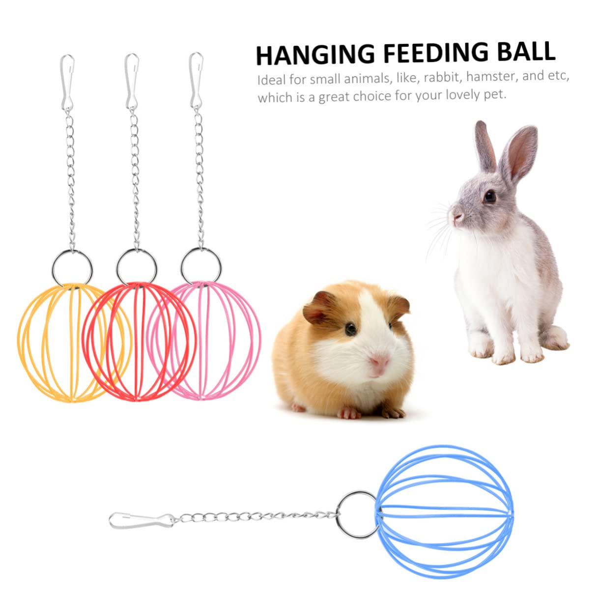 BESPORTBLE 12stücke Teiliges Hamster-futterball-spielzeugset Hängendes Futterspielzeug Für Kleintiere Für Hamster Zwerghamster Und Andere Nager Zufällige Farben
